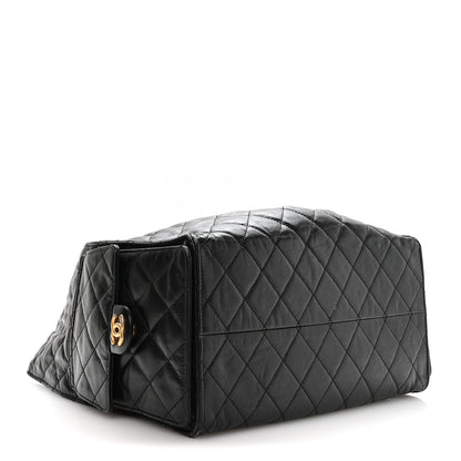 Chanel Shiny Crumpled Calfskin Quilted Medium Chanel 25 Handbag Black 4 of 10