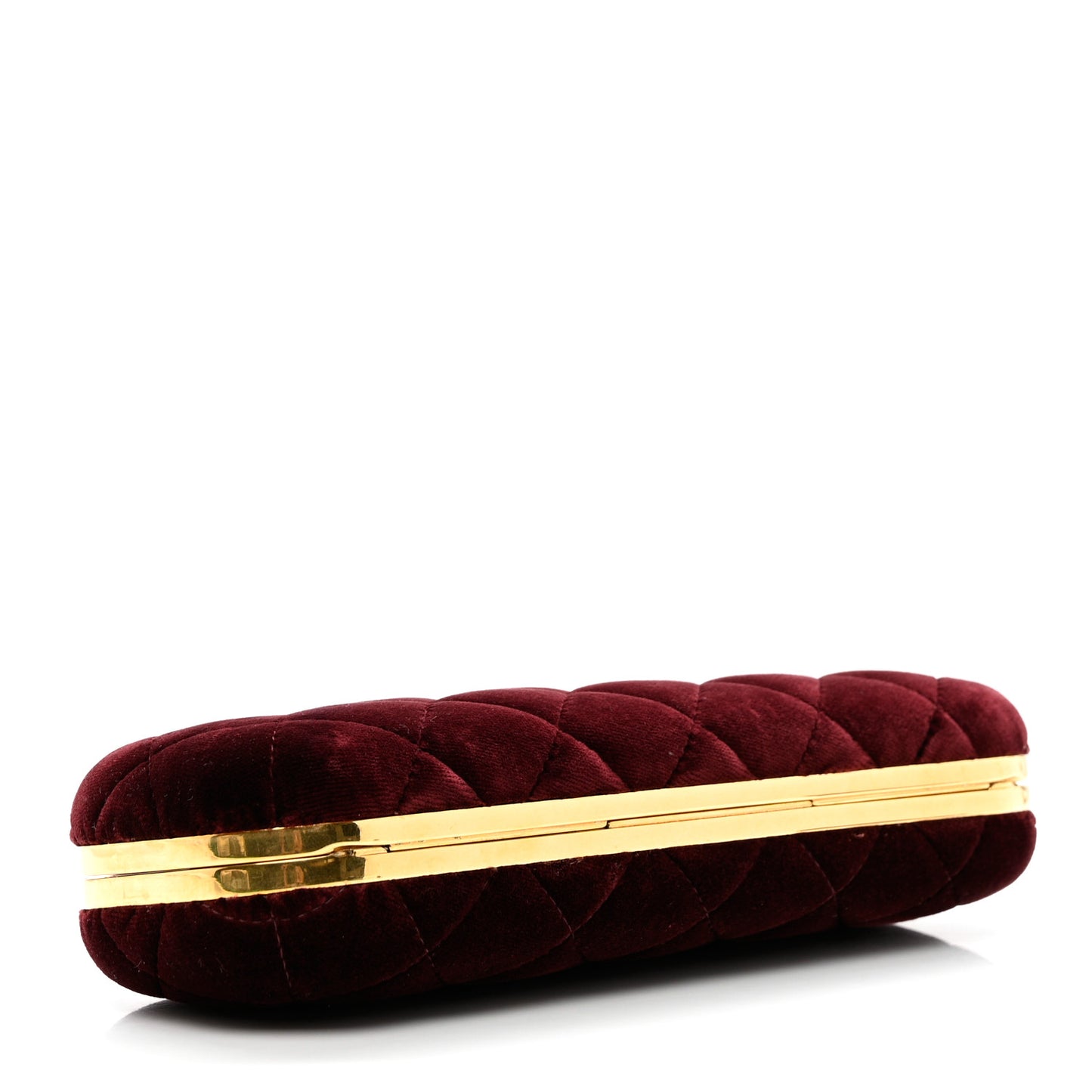 Velvet Skull Knuckle Box Clutch Burgundy