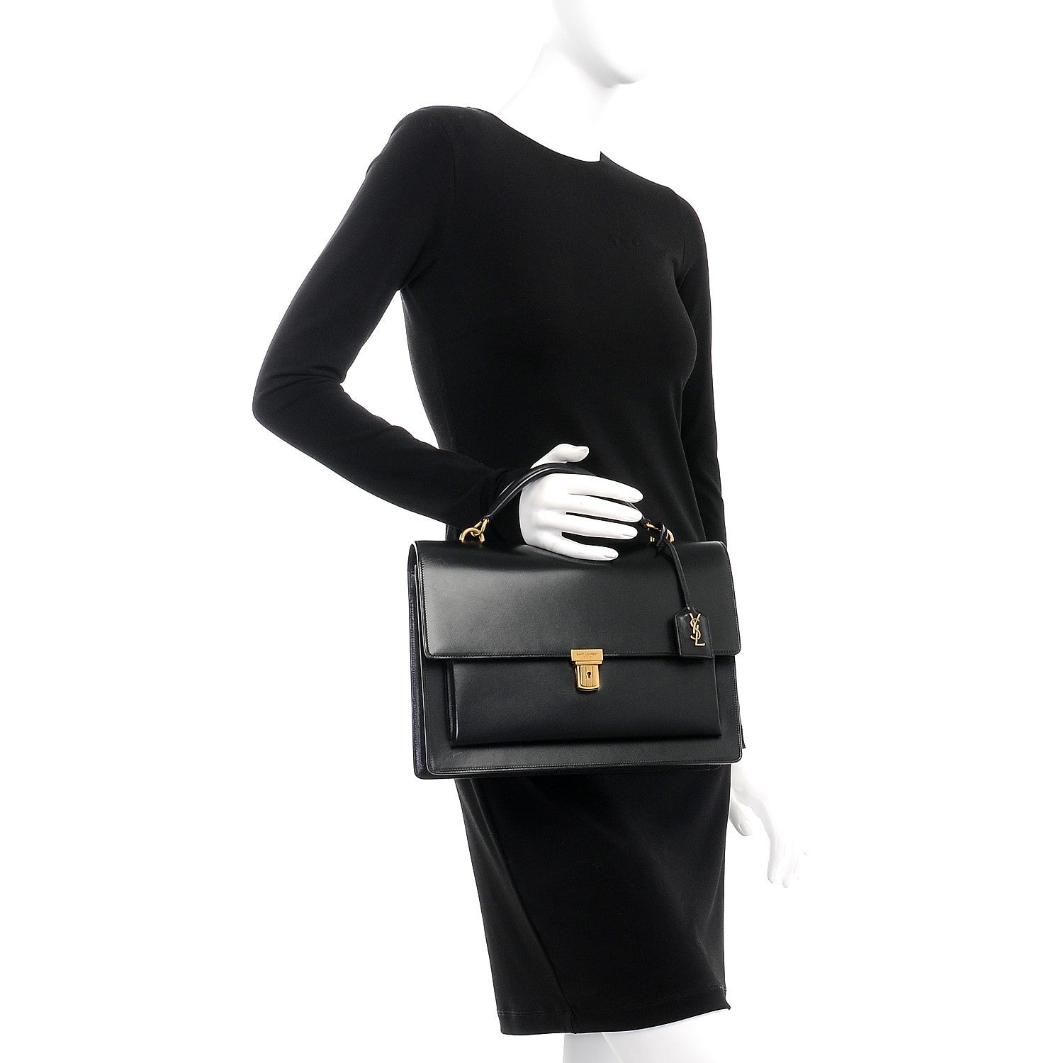Saint Laurent Calfskin Large Highschool Satchel Black 3 of 10