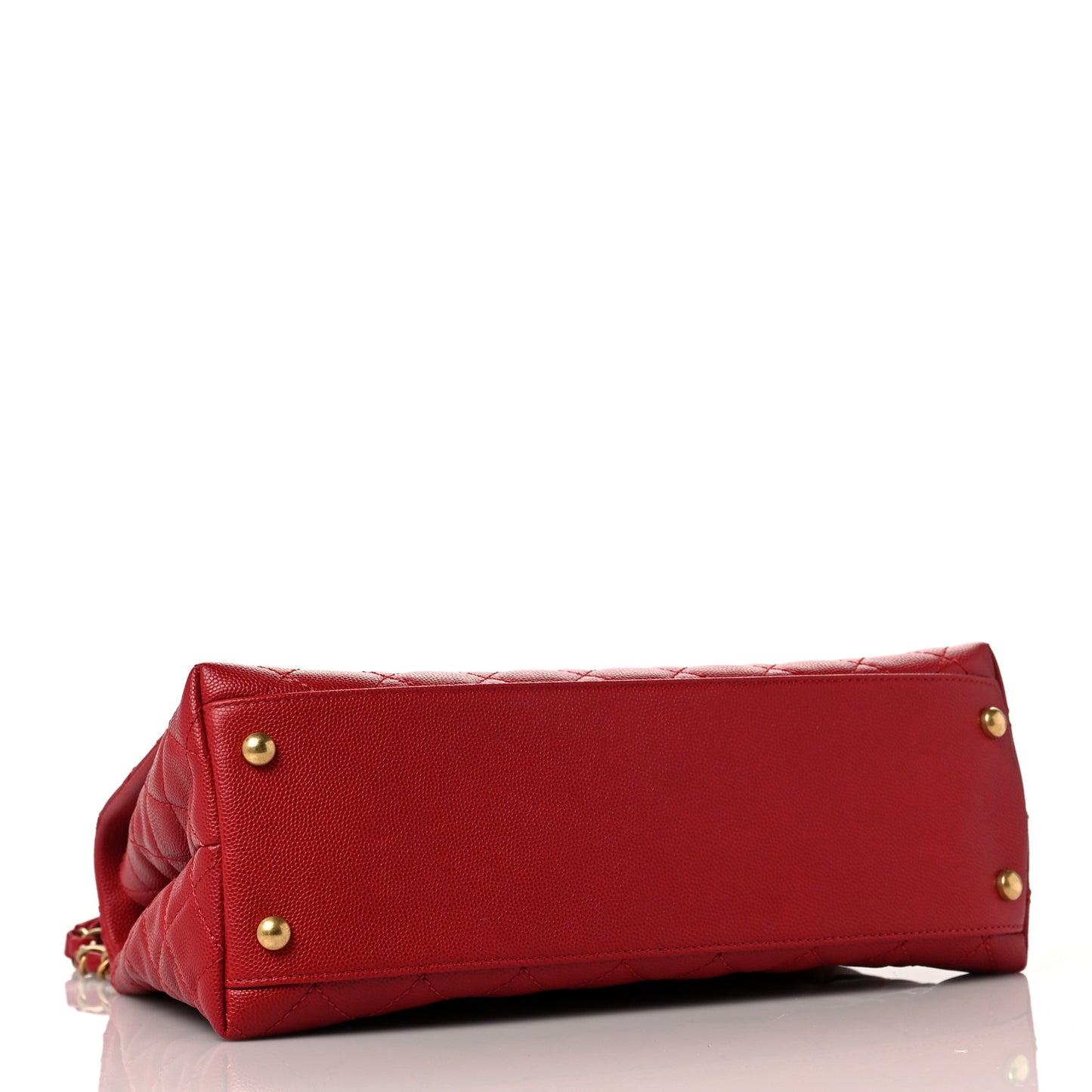 Caviar Quilted Small Coco Handle Flap Red