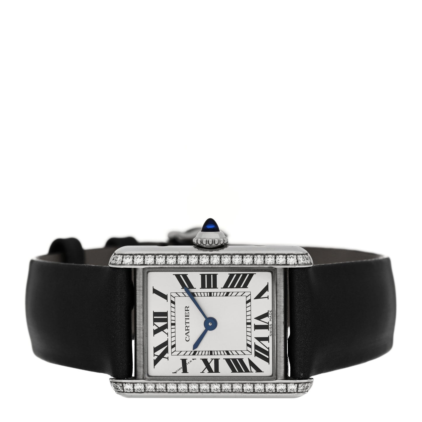 Stainless Steel Satin Diamond 22mm Must de Cartier Tank Quartz Watch
