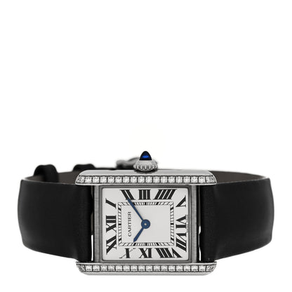 Cartier Stainless Steel Satin Diamond 22mm Must de Cartier Tank Quartz Watch 2 of 5