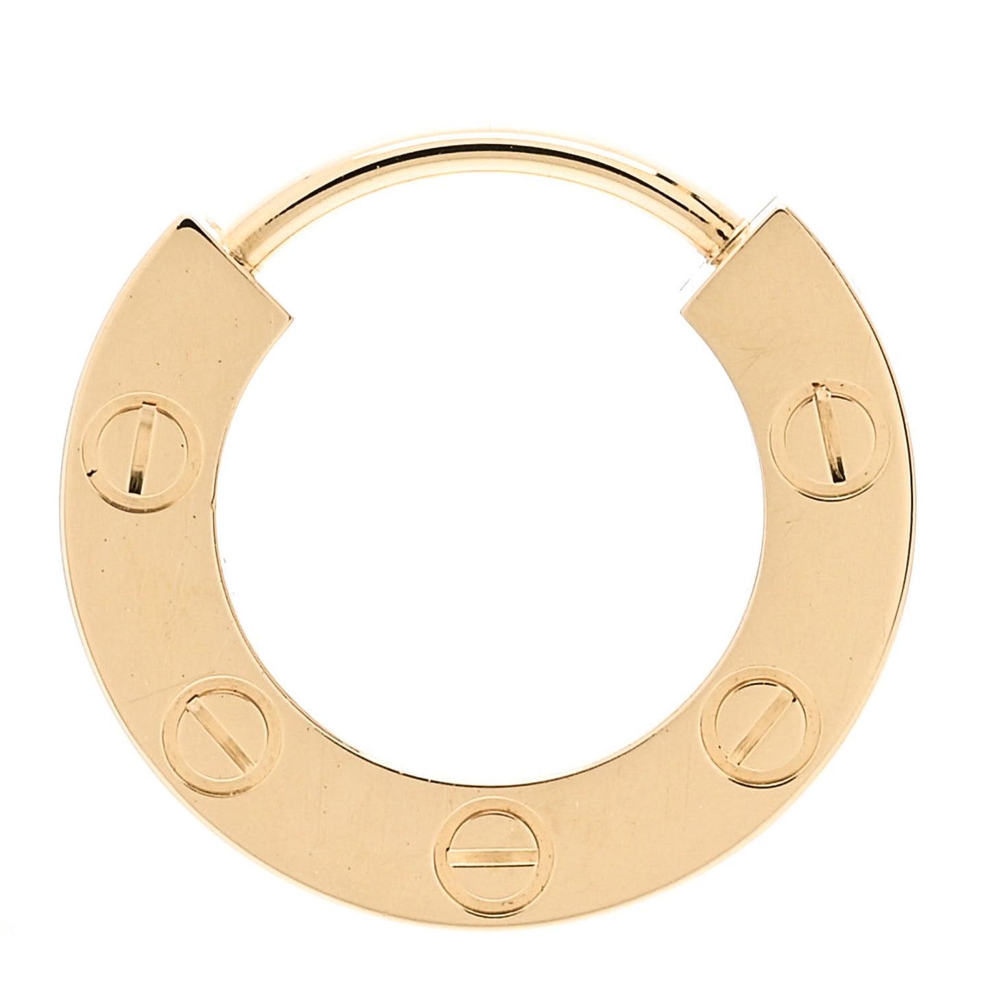 18K Yellow Gold Single LOVE Hoop Earring