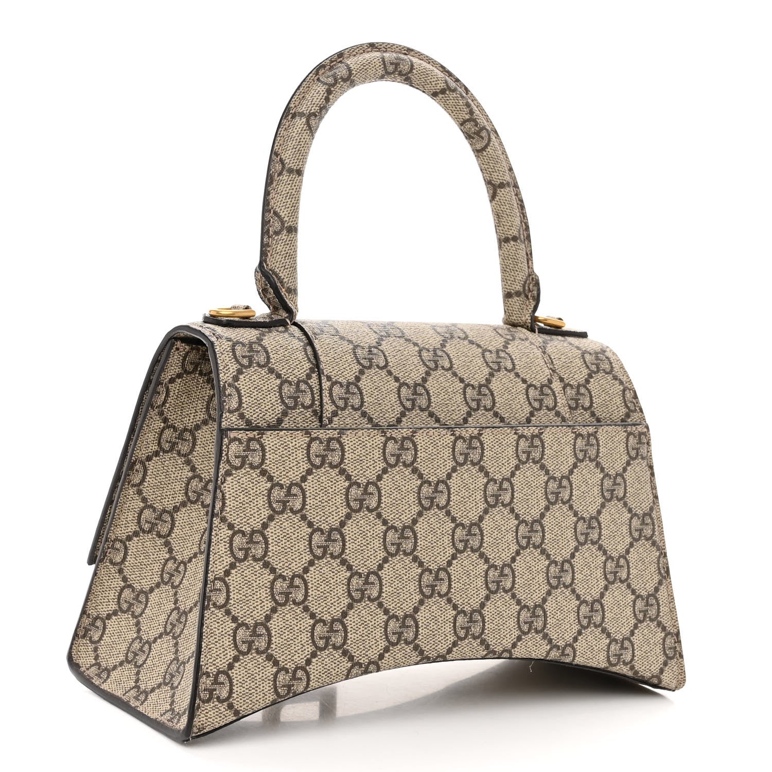Balenciaga X GUCCI GG Supreme Monogram Small Hourglass Top Handle Bag Beige Ebony 3 of 9