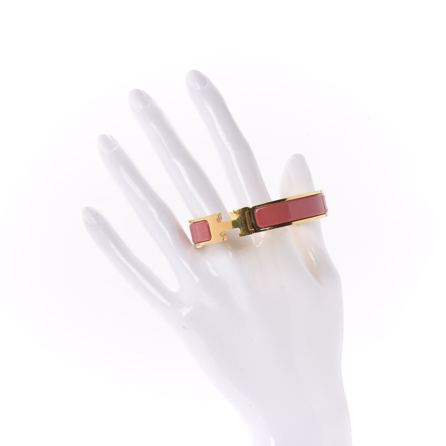 Enamel Narrow Clic Clac H Bracelet PM Rouge Corail