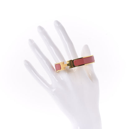 Hermes Enamel Narrow Clic Clac H Bracelet PM Rouge Corail 2 of 5