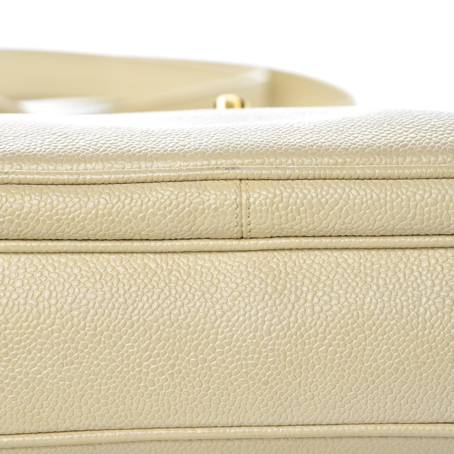 Caviar Flap Shoulder Bag Beige Clair