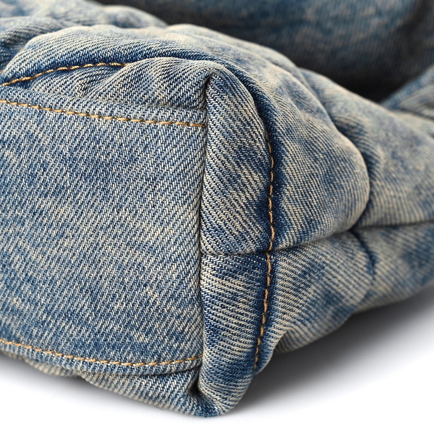Denim Quilted Toy Loulou Puffer Monogram Chain Satchel Rodeo Blue