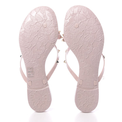Valentino Garavani PVC Jelly Rockstud Bow Thong Sandals 39 Poudre 5 of 7
