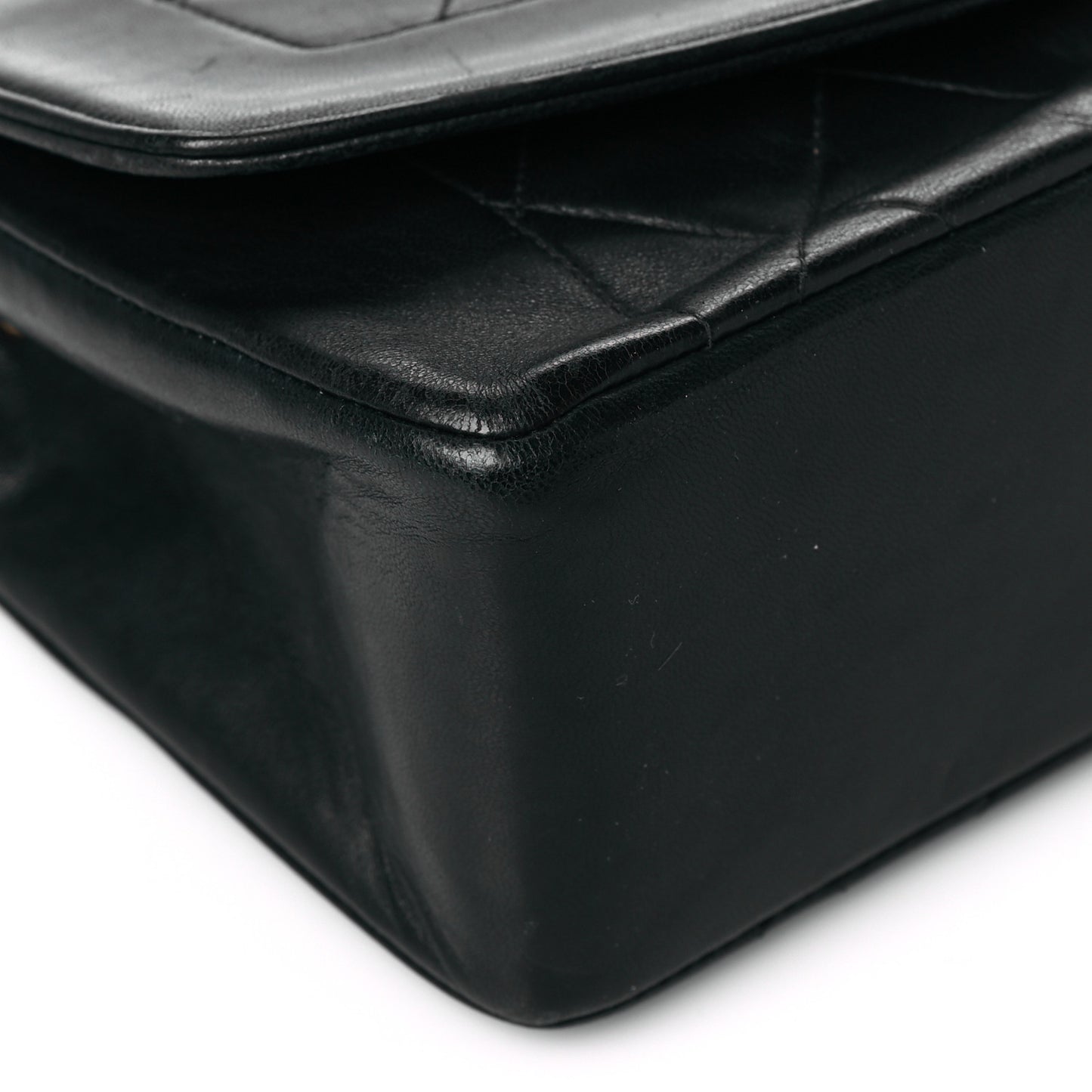 Lambskin Quilted Small Single Flap Black