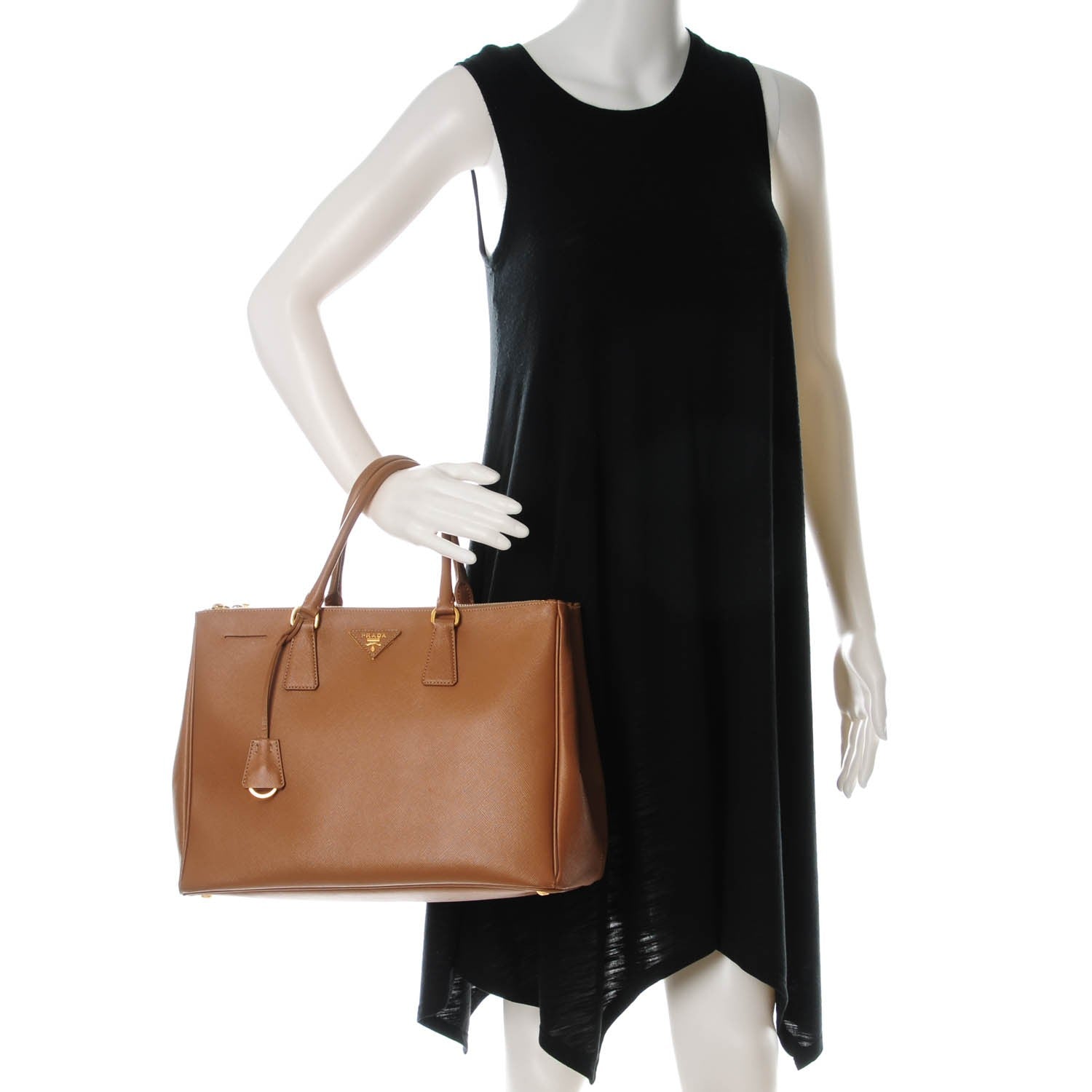 Prada Saffiano Large Galleria Double Zip Tote Caramel 2 of 7