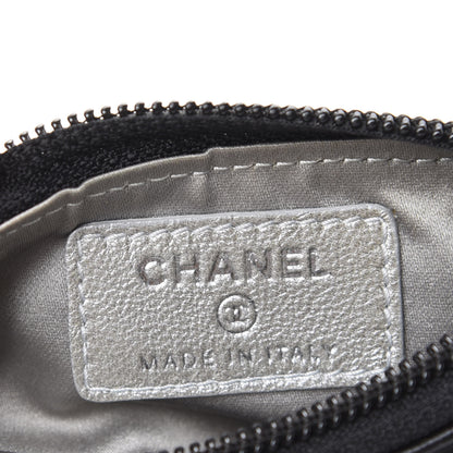 Chanel Lambskin Camellia Embossed Key Holder Case Black 6 of 8