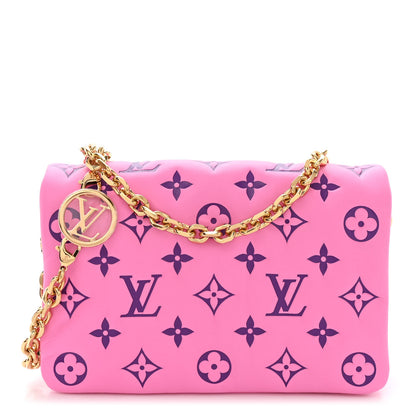 Louis Vuitton Lambskin Embossed Monogram Vuittamins Pochette Coussin Rose Violet 1 of 10