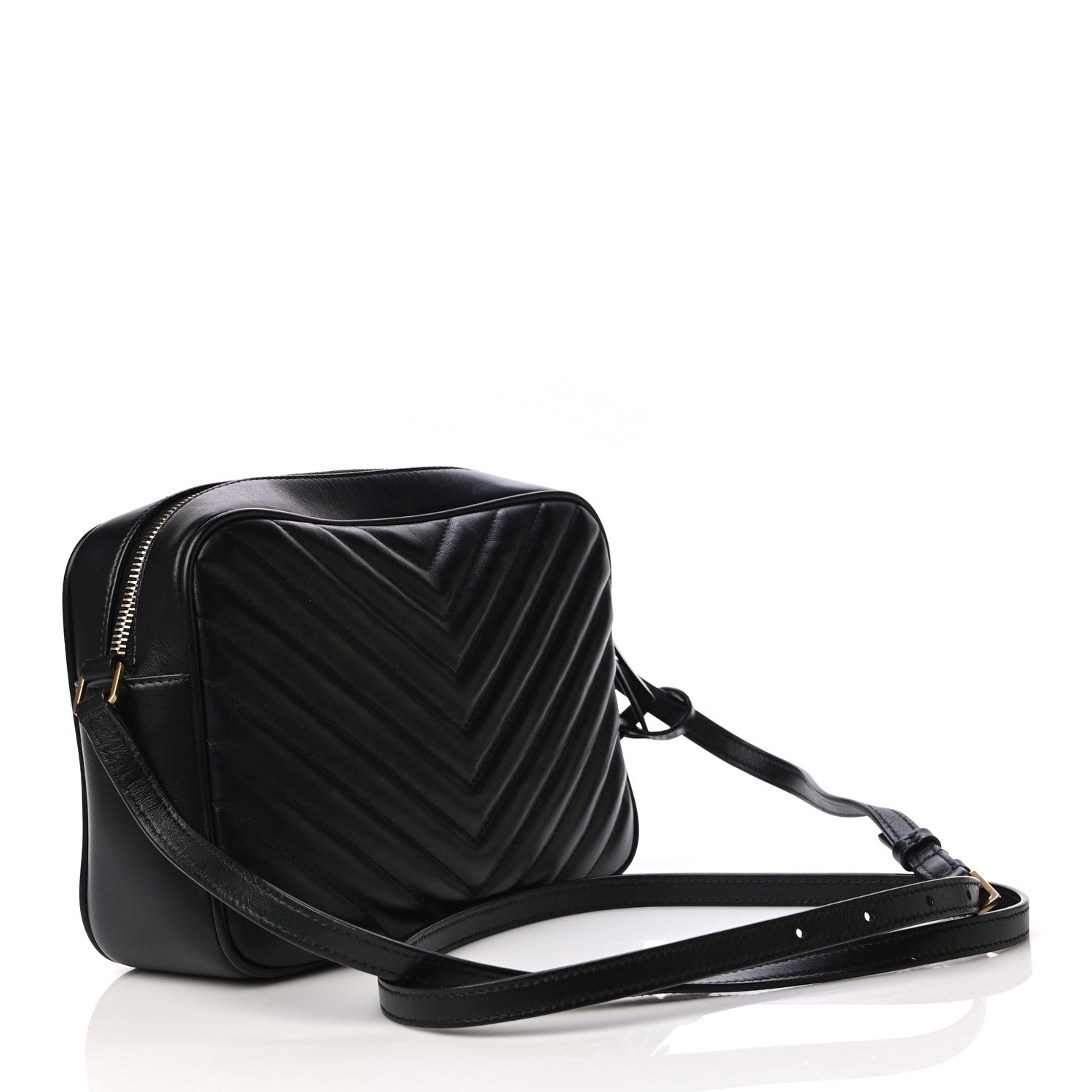 Saint Laurent Calfskin Matelasse Monogram Lou Camera Bag Black 3 of 17