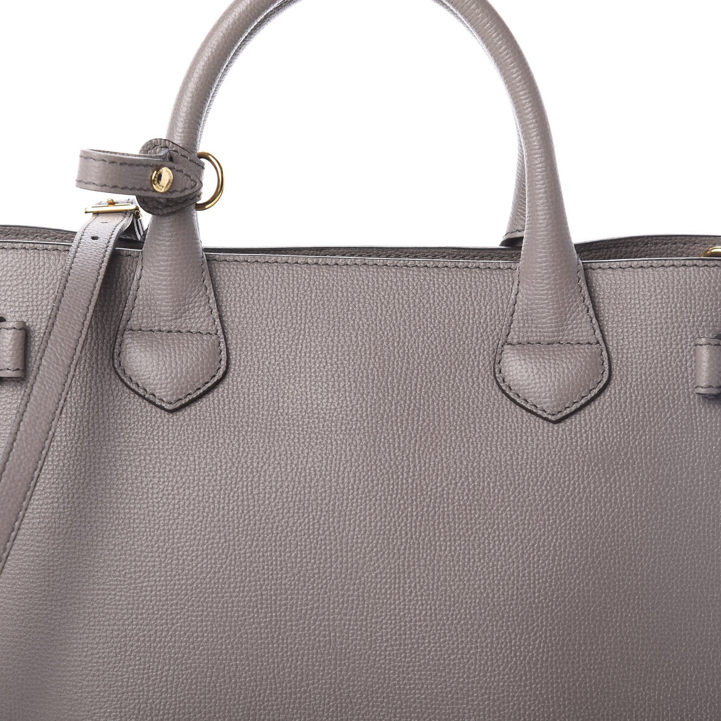 Derby Calfskin House Check Medium Banner Tote Thistle Grey
