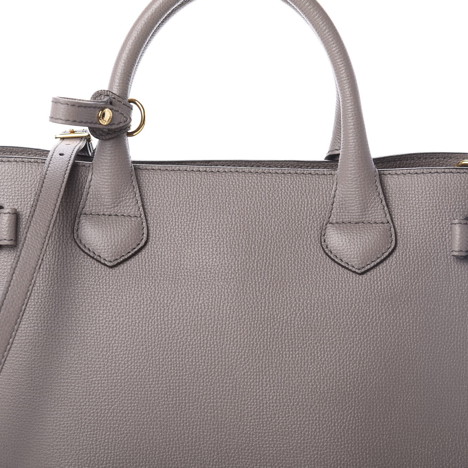 Burberry Derby Calfskin House Check Medium Banner Tote Thistle Grey 8 of 10