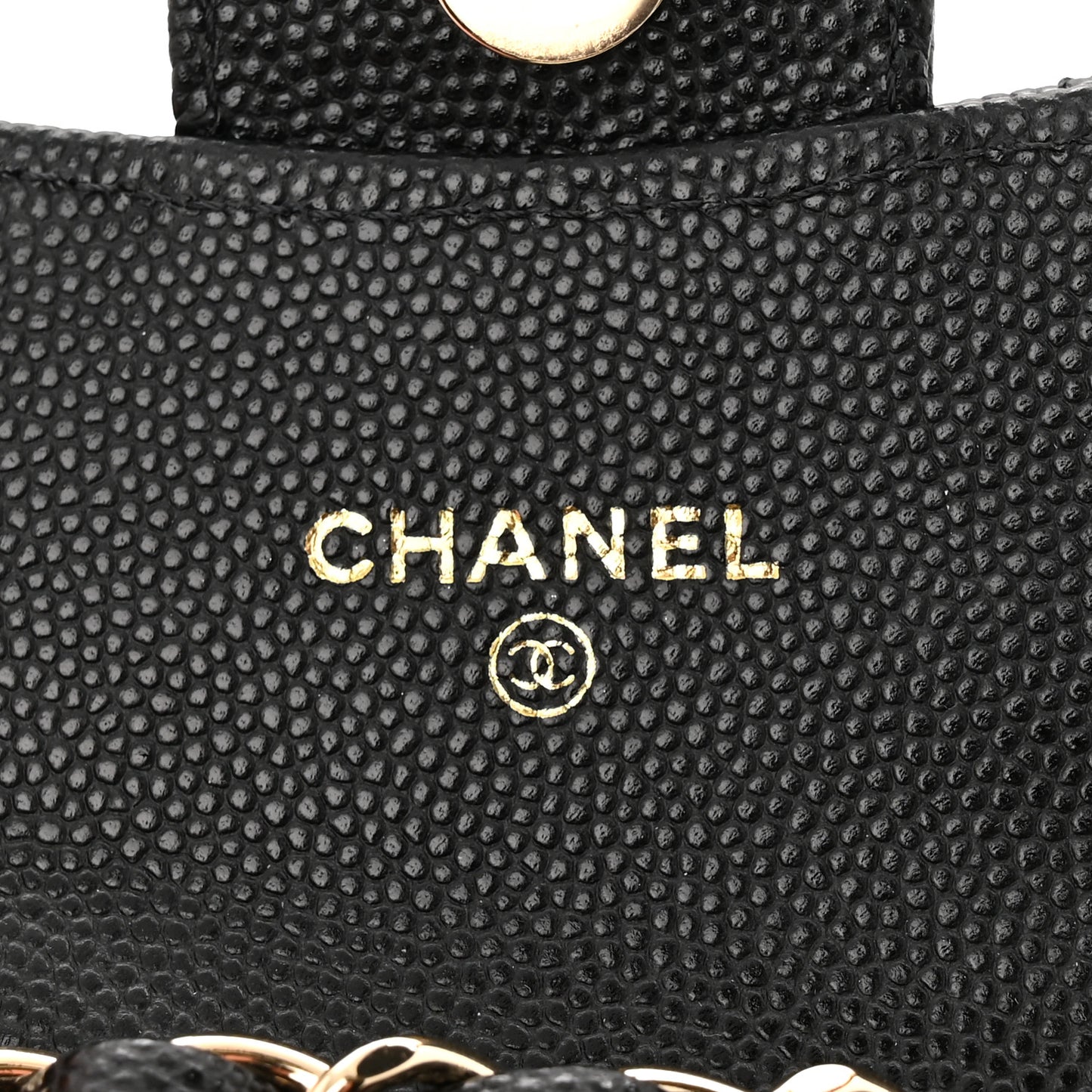 Caviar Quilted Mini Chain Belt Bag Black