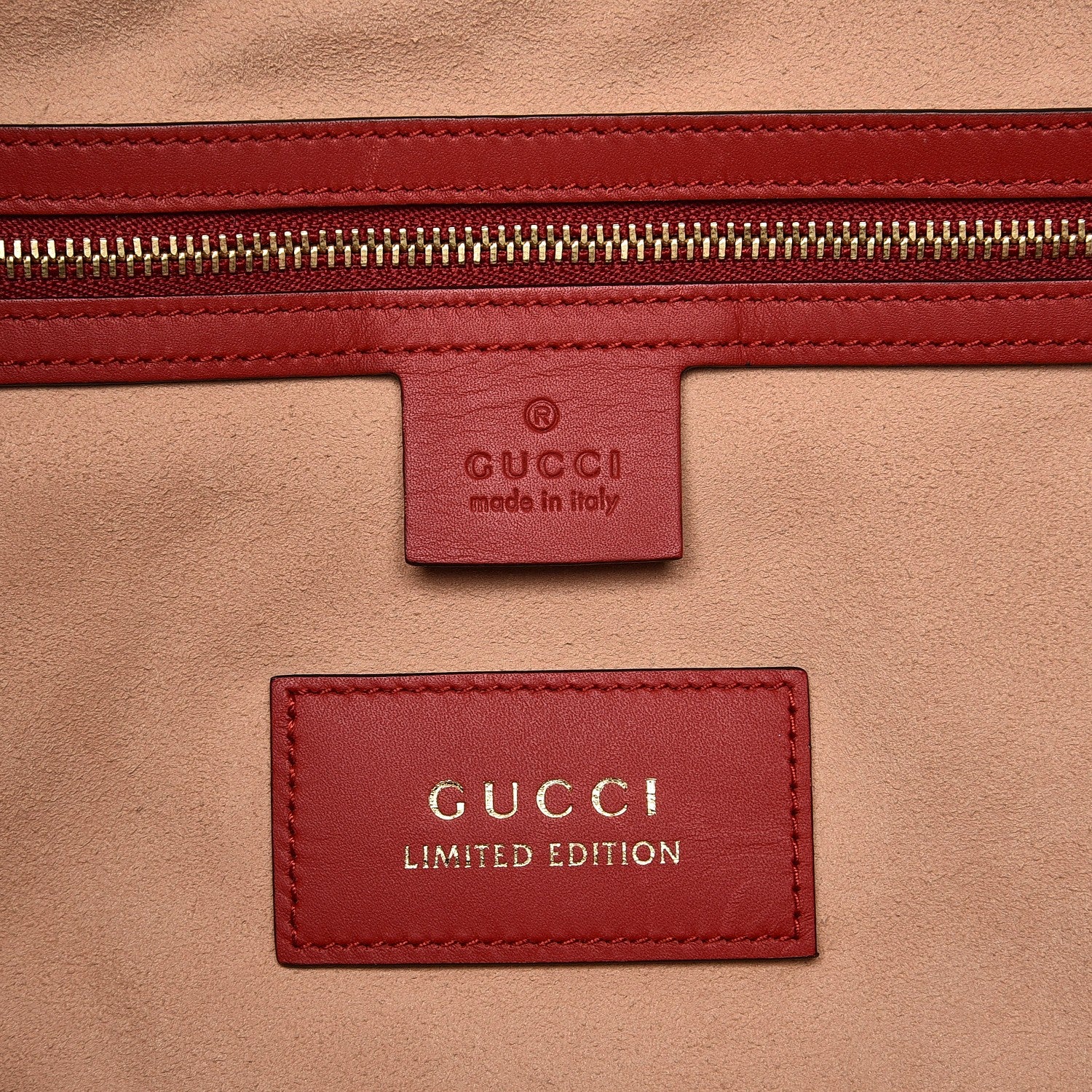 Gucci Soft GG Supreme Monogram Kingsnake Heart Embroidered Medium Crossbody Tote Beige Hibiscus Red 7 of 10