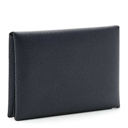 Hermes Epsom Duo Calvi Card Case Bleu Indigo 3 of 6