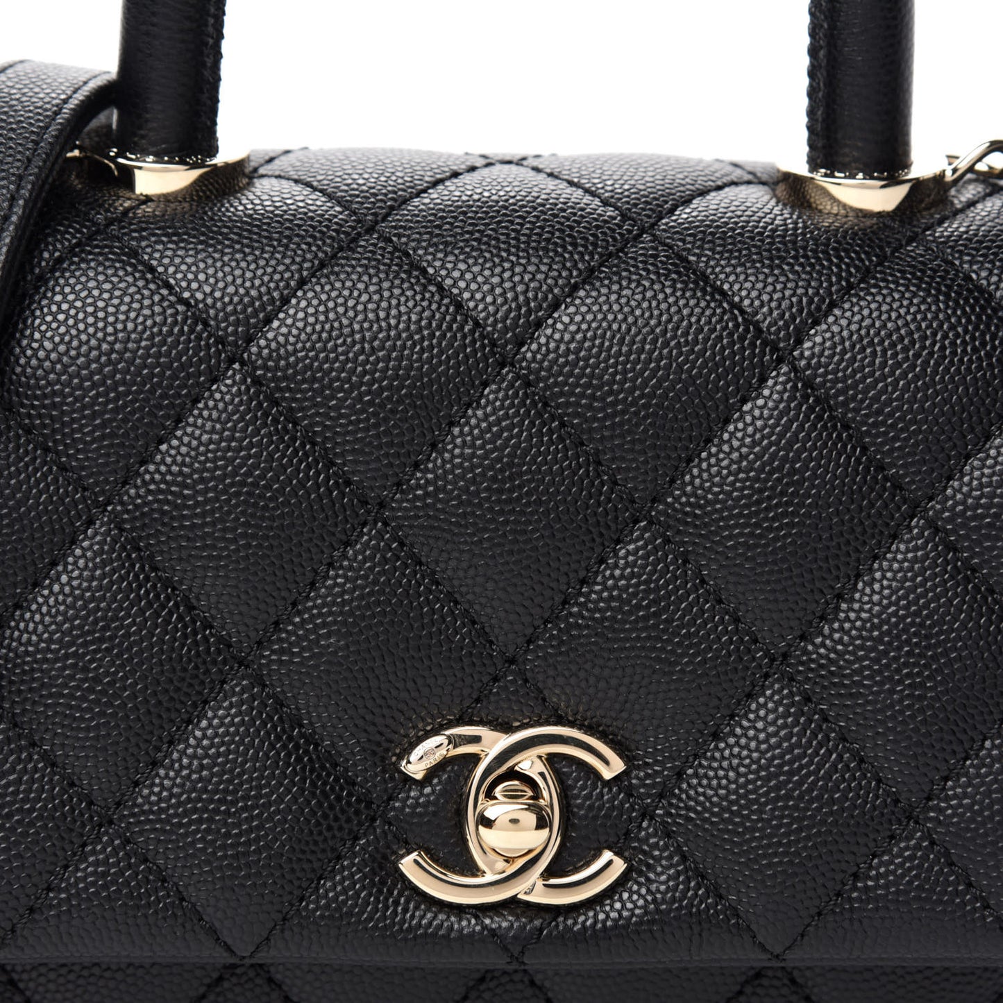 Caviar Quilted Extra Mini Coco Handle Flap Black