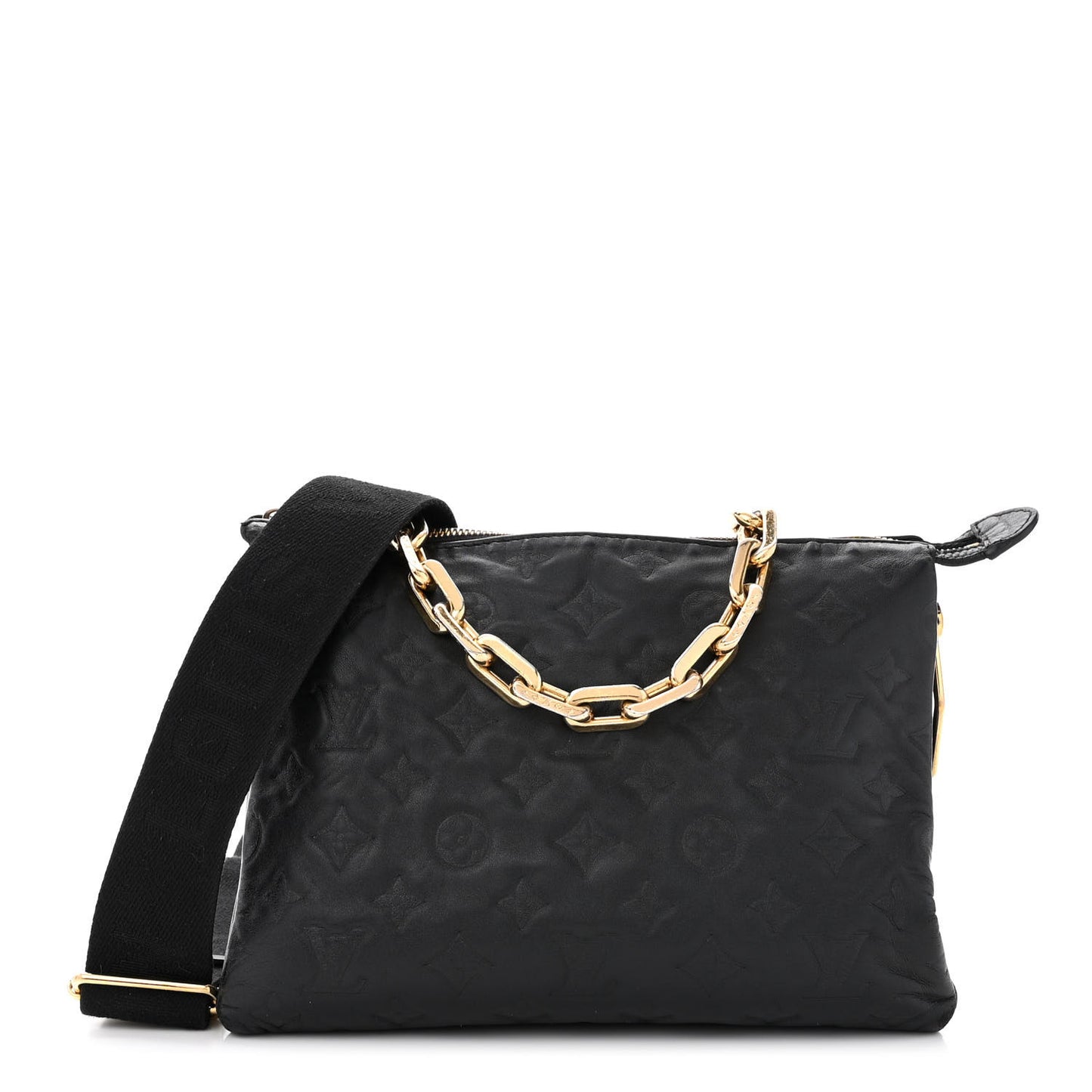 Lambskin Embossed Monogram Coussin PM Black