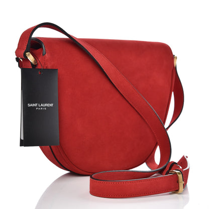 Saint Laurent Suede Y Studs Crossbody Bag New Red 3 of 8
