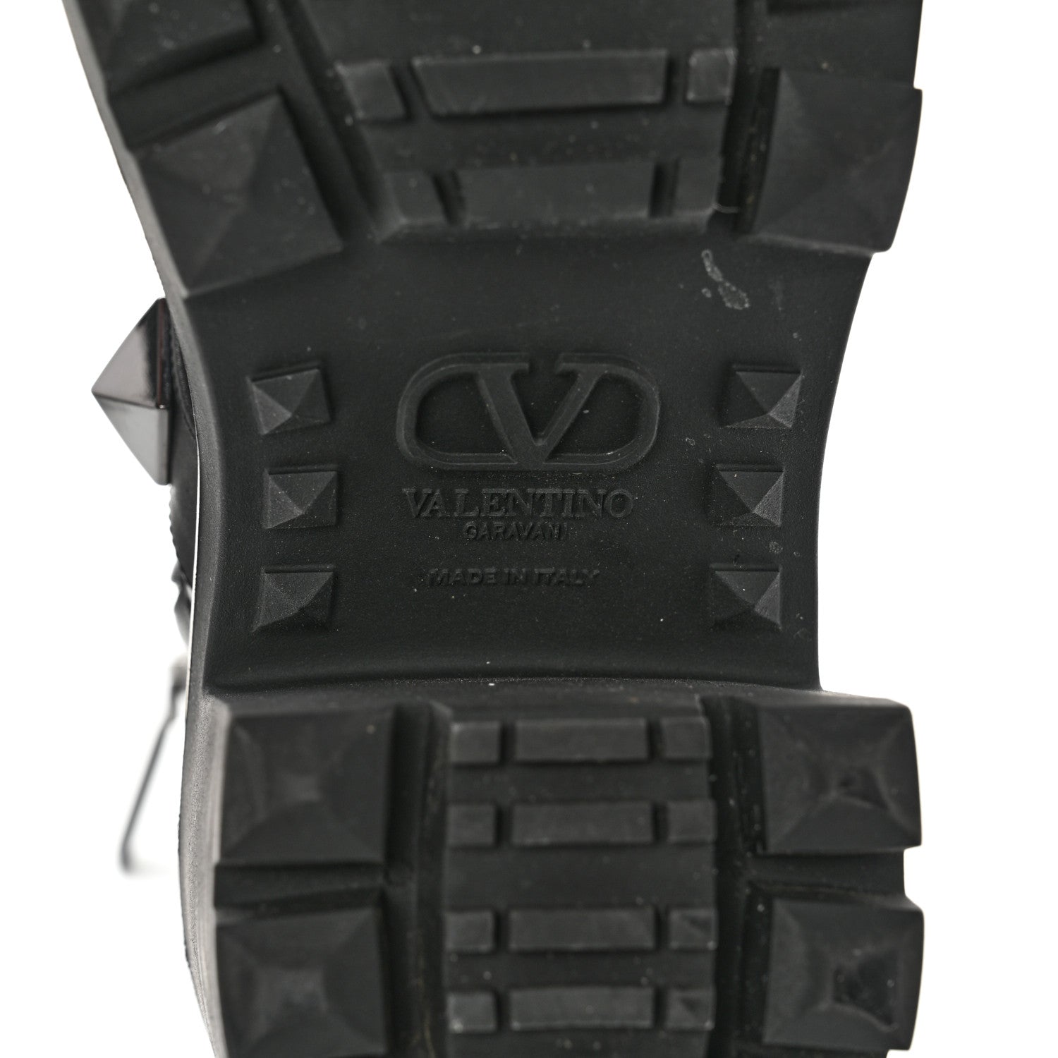Valentino Garavani Calfskin Tonal Roman Stud 20/85mm Combat Boots 36.5 Black 6 of 15