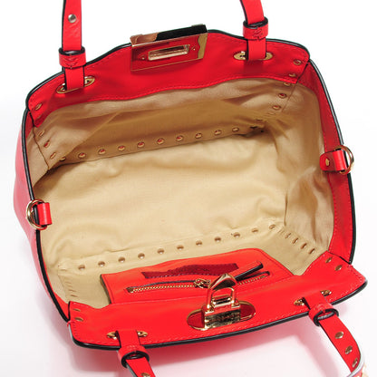 Valentino Garavani Vitello Mini Rockstud Tote Deep Orange 5 of 7