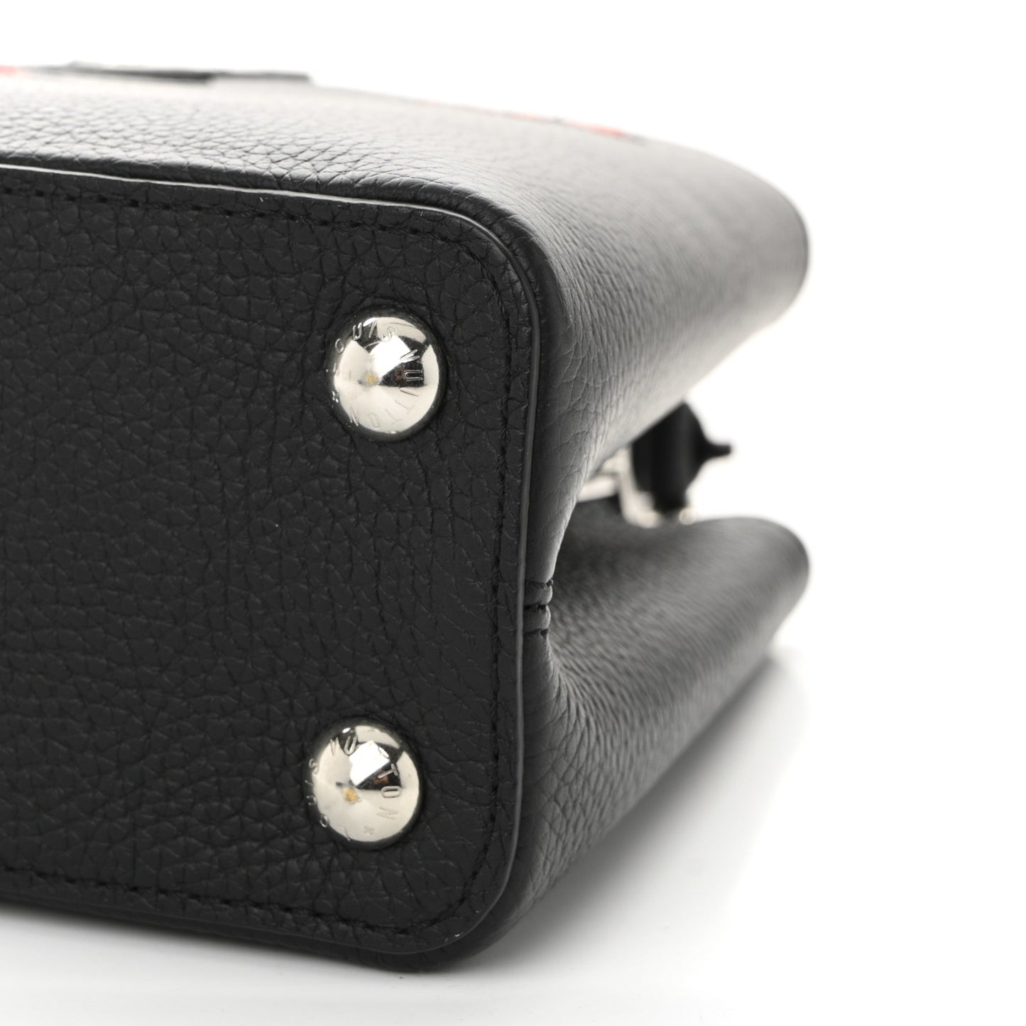 LV X YK Taurillon Inlaid Kusama Flowers Capucines BB Black