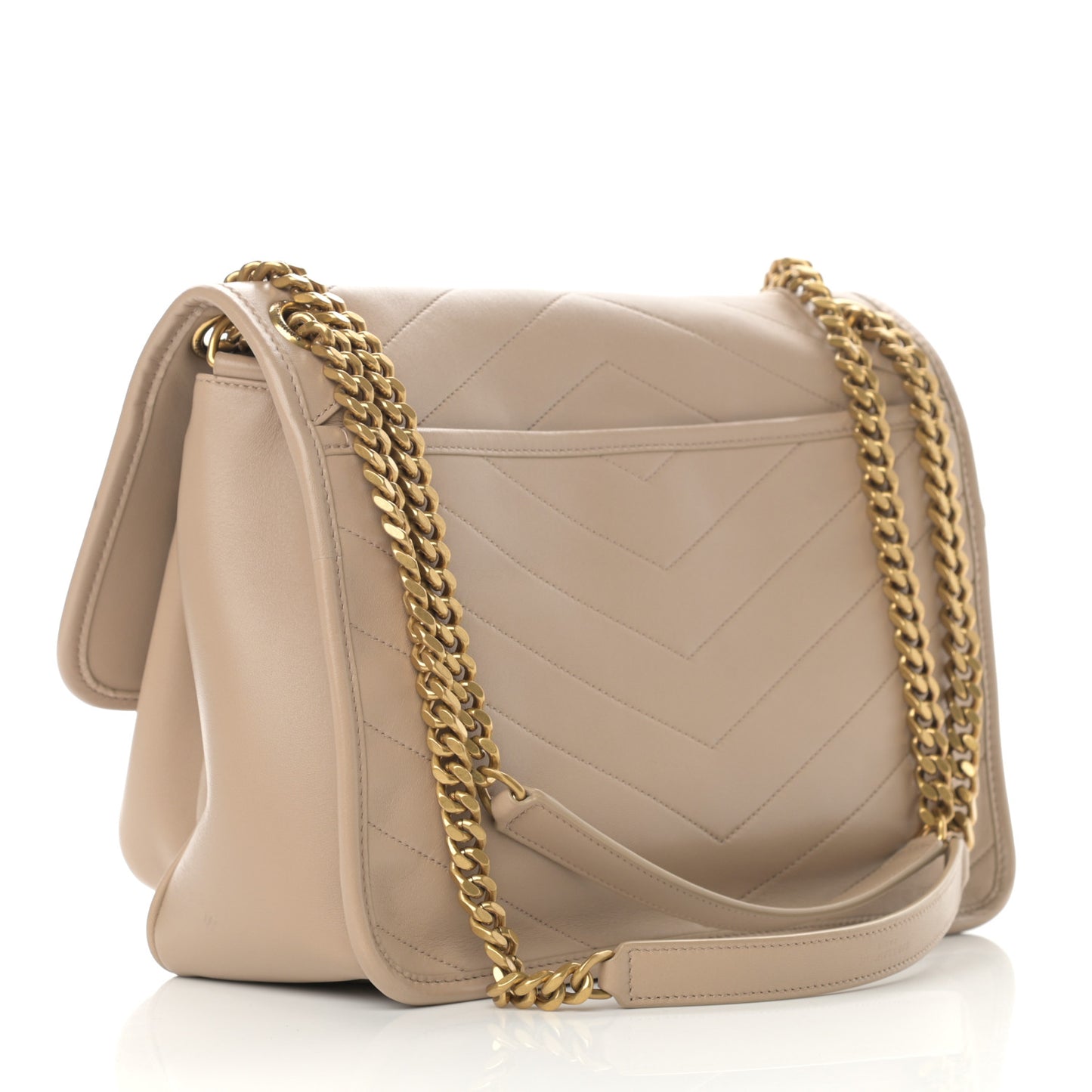 Lambskin Matelasse Monogram Medium Niki Chain Satchel Dark Beige