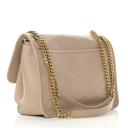 Saint Laurent Lambskin Matelasse Monogram Medium Niki Chain Satchel Dark Beige 3 of 12