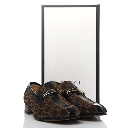 Gucci Vernice Naplack Suede Mens Square G Loafers 11 Black Sigaro 11 of 12