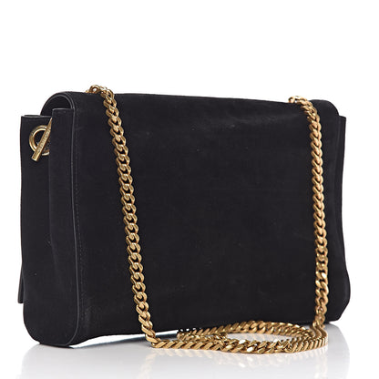 Saint Laurent Smooth Calfskin Suede Medium Reversible Monogram Kate Satchel Black 4 of 11