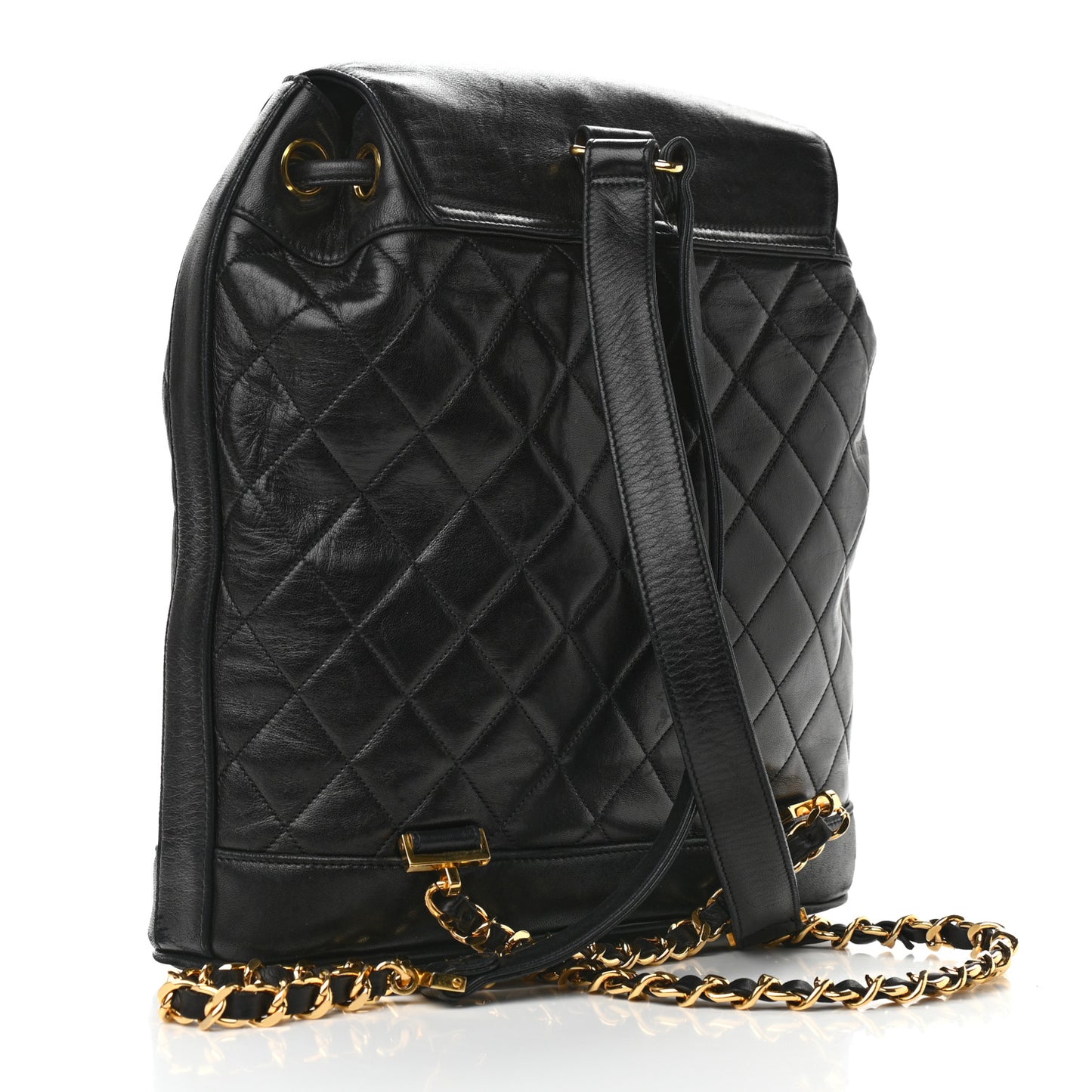 Lambskin Quilted CC Backpack Black