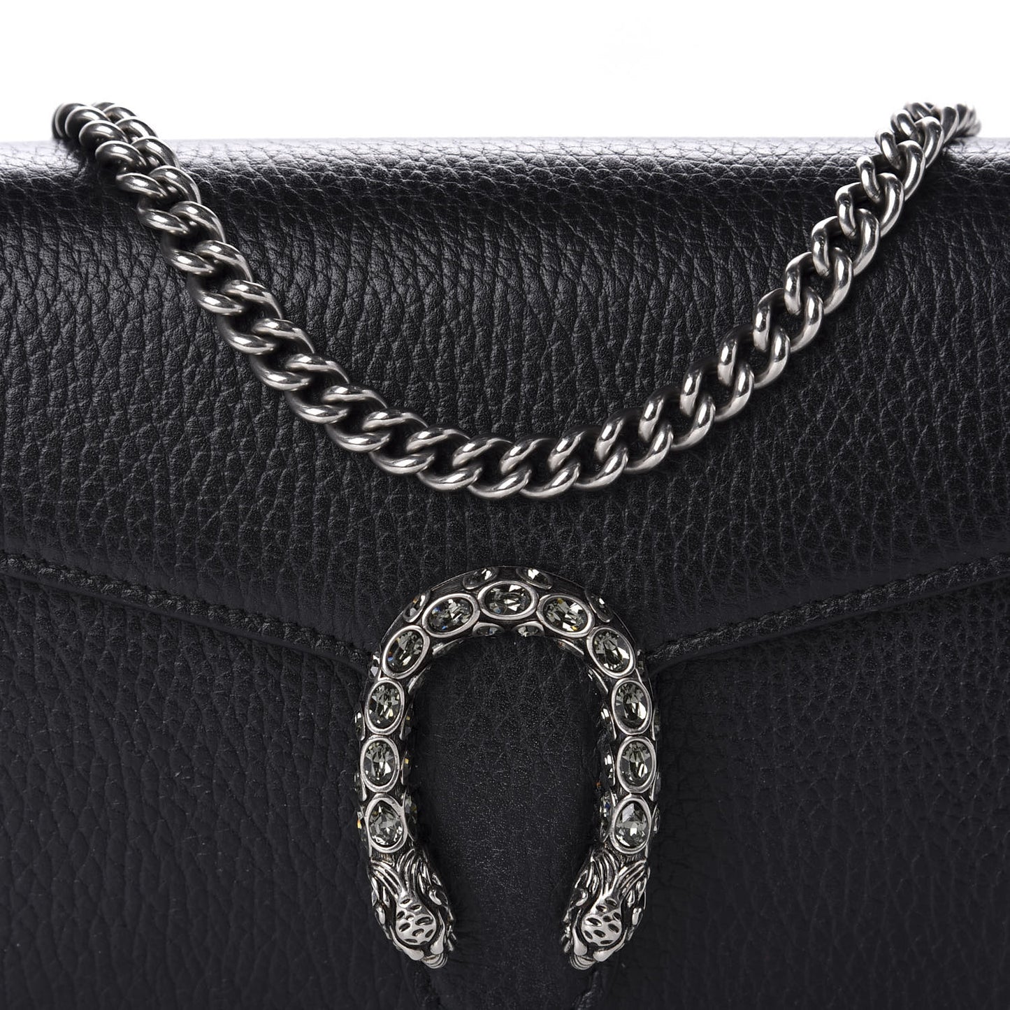 Calfskin Mini Dionysus Chain Wallet Black
