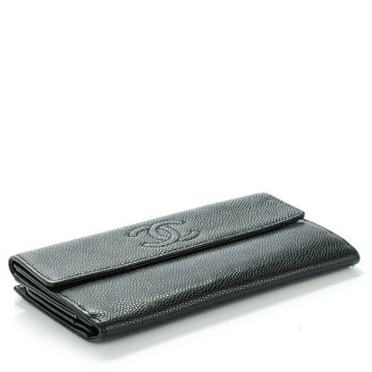 Chanel Caviar CC Long Flap Wallet Black 4 of 8