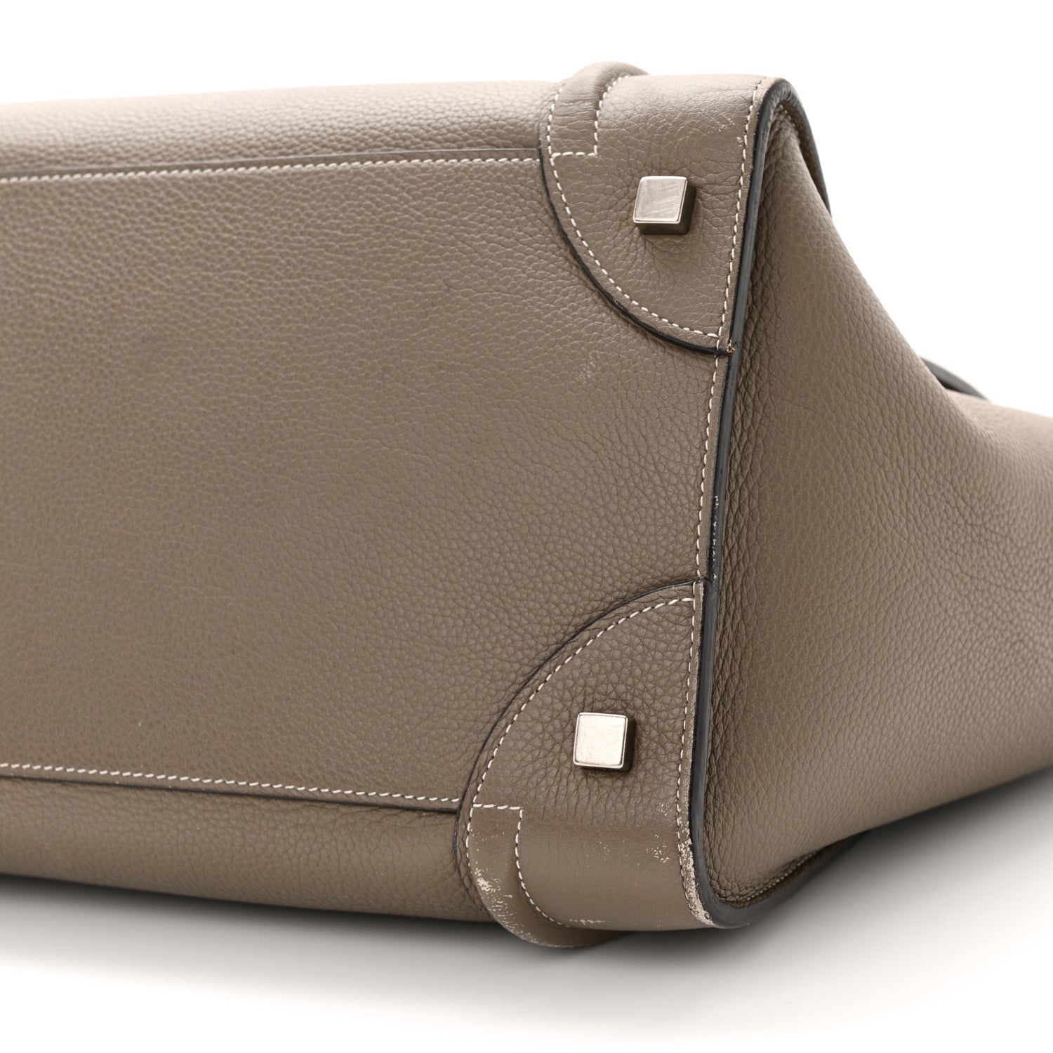 Celine Drummed Calfskin Mini Luggage Souris 9 of 27
