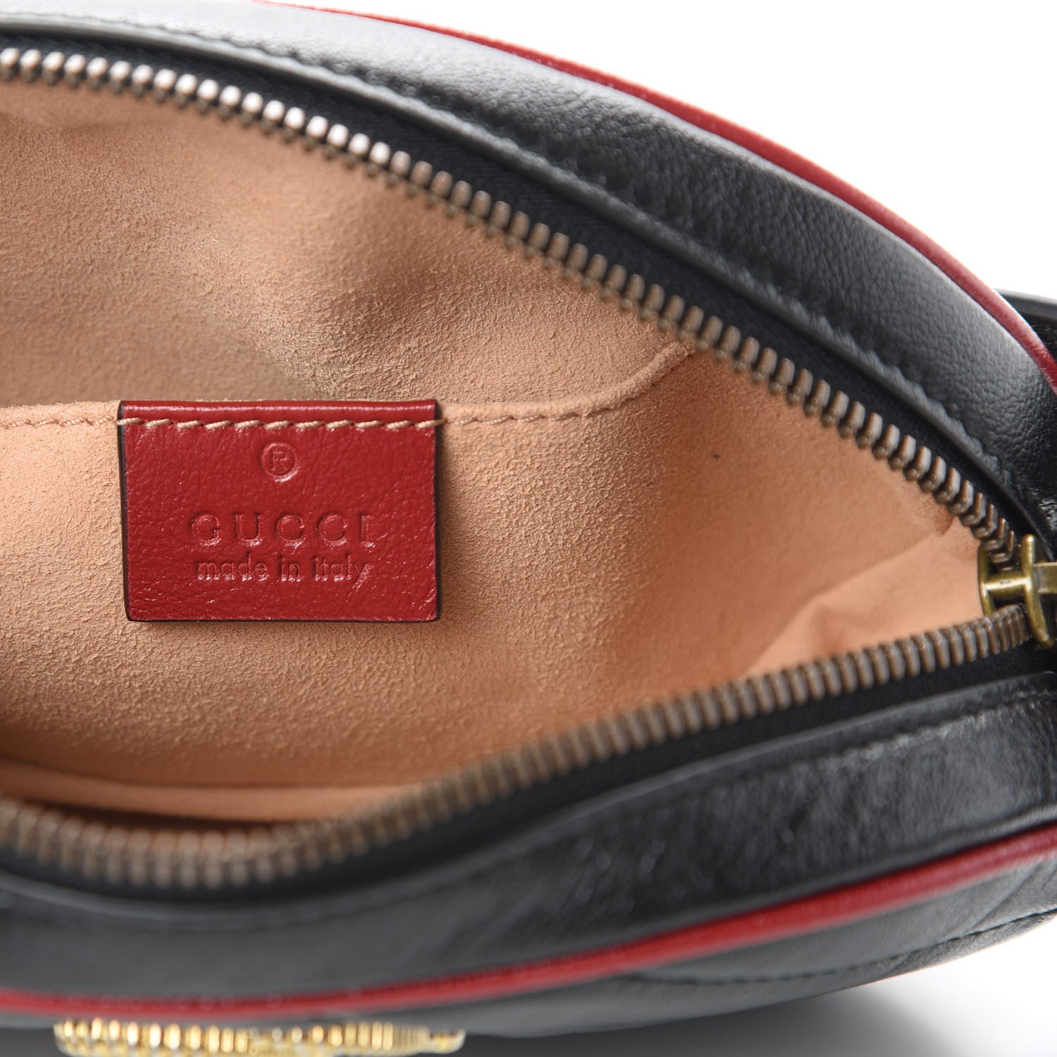 Gucci Azalea Calfskin Matelasse Diagonal Torchon GG Marmont Belt Bag 85 34 Black Romantic Cerise 6 of 11