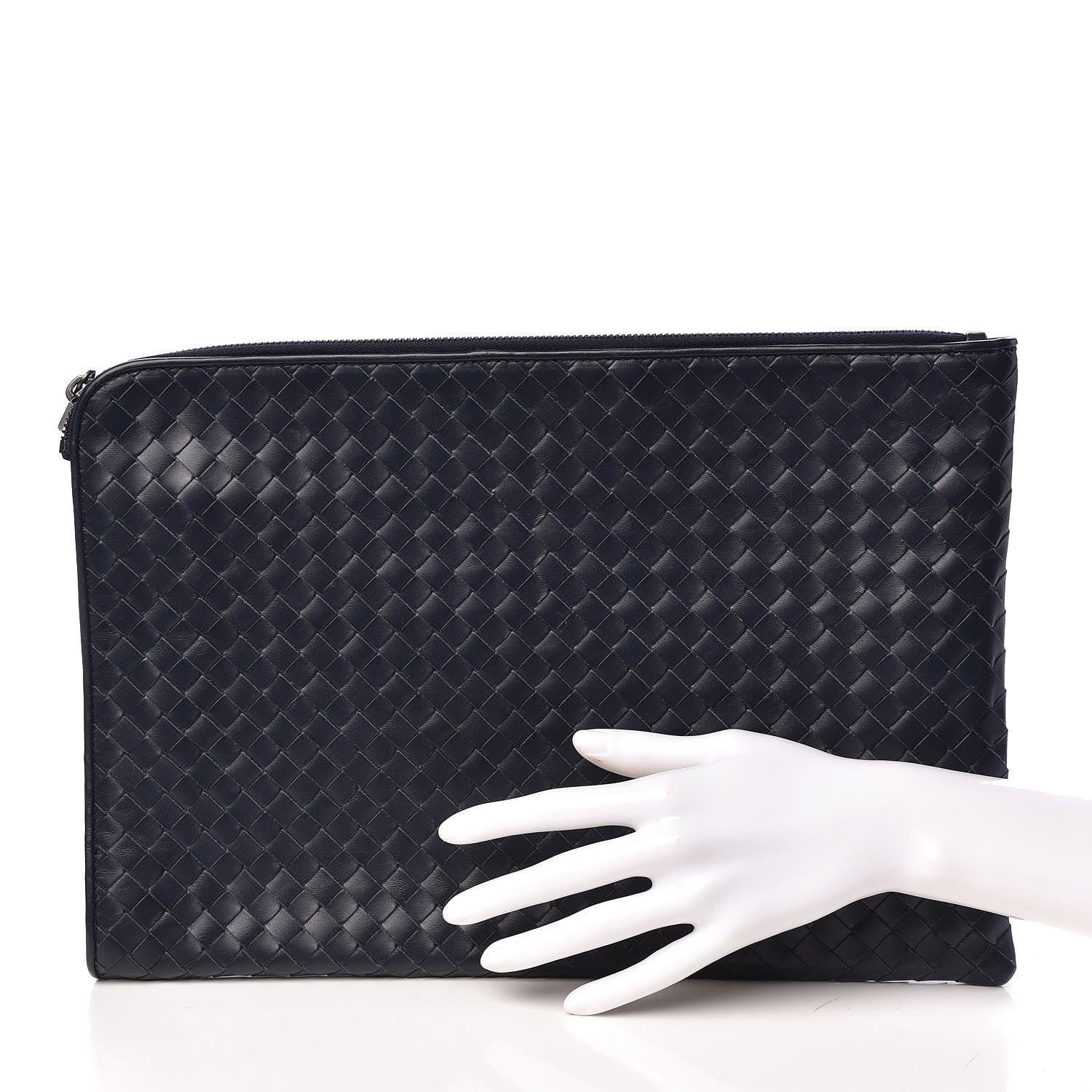 Bottega Veneta Calfskin Intrecciato Small Document Light Tourmaline 2 of 11