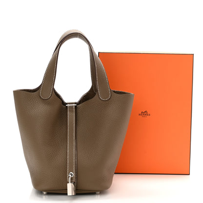 Hermes Taurillon Clemence Picotin Lock 18 PM Etoupe 11 of 11
