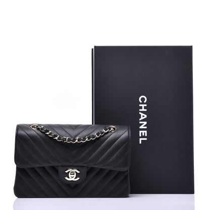 Chanel Caviar Chevron Quilted Small Double Flap Black 11 of 11