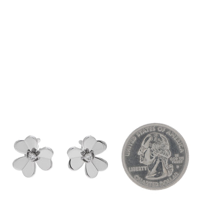 Van Cleef & Arpels 18K White Gold Diamond Small Frivole Earrings 2 of 5