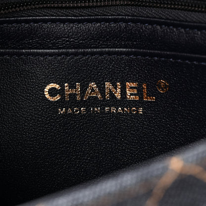 Chanel Denim Quilted Mini Rectangular Flap Dark Blue Orange 6 of 10