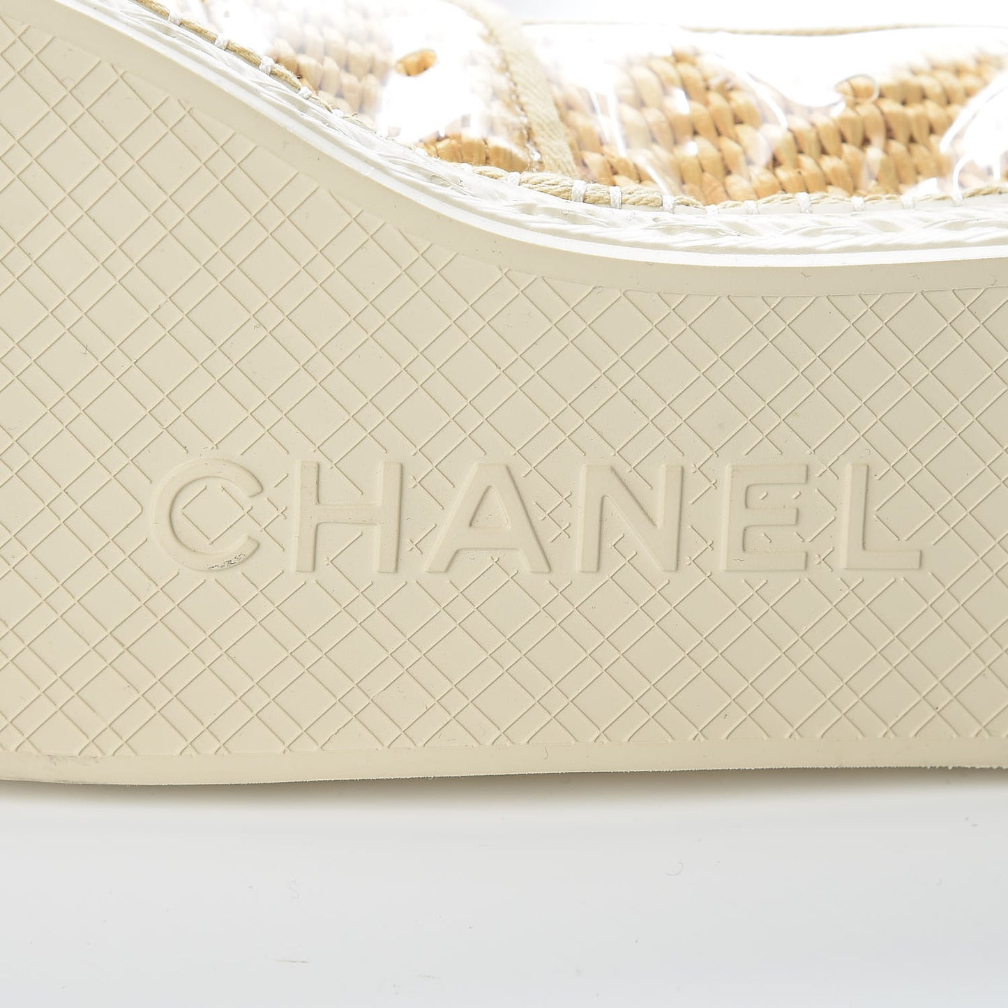 PVC Straw CC Espadrilles 38 Beige