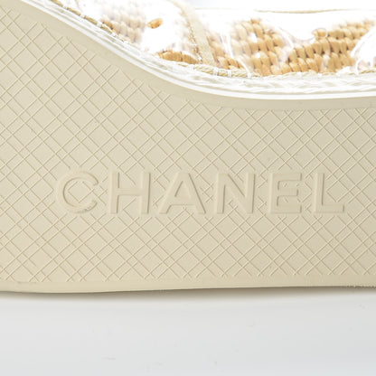 Chanel PVC Straw CC Espadrilles 38 Beige 6 of 11