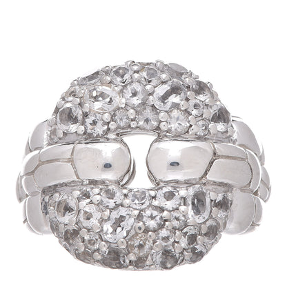 John Hardy Sterling Silver White Sapphire Kali Square Link Ring 49 5 1 of 5