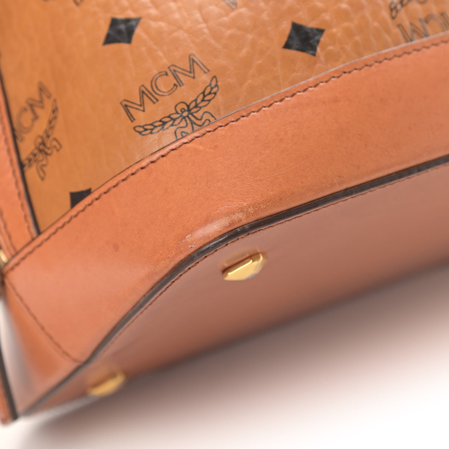 MCM Visetos Heritage Bowler Bag Cognac 5 of 11