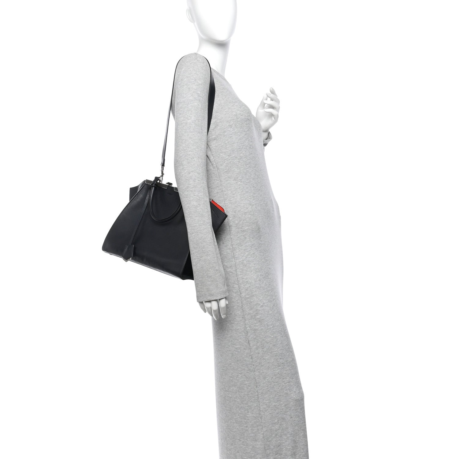 Fendi Vitello Dolce Marmol Shiny Nappa Petite 3Jours Tote Blue Notte 2 of 10