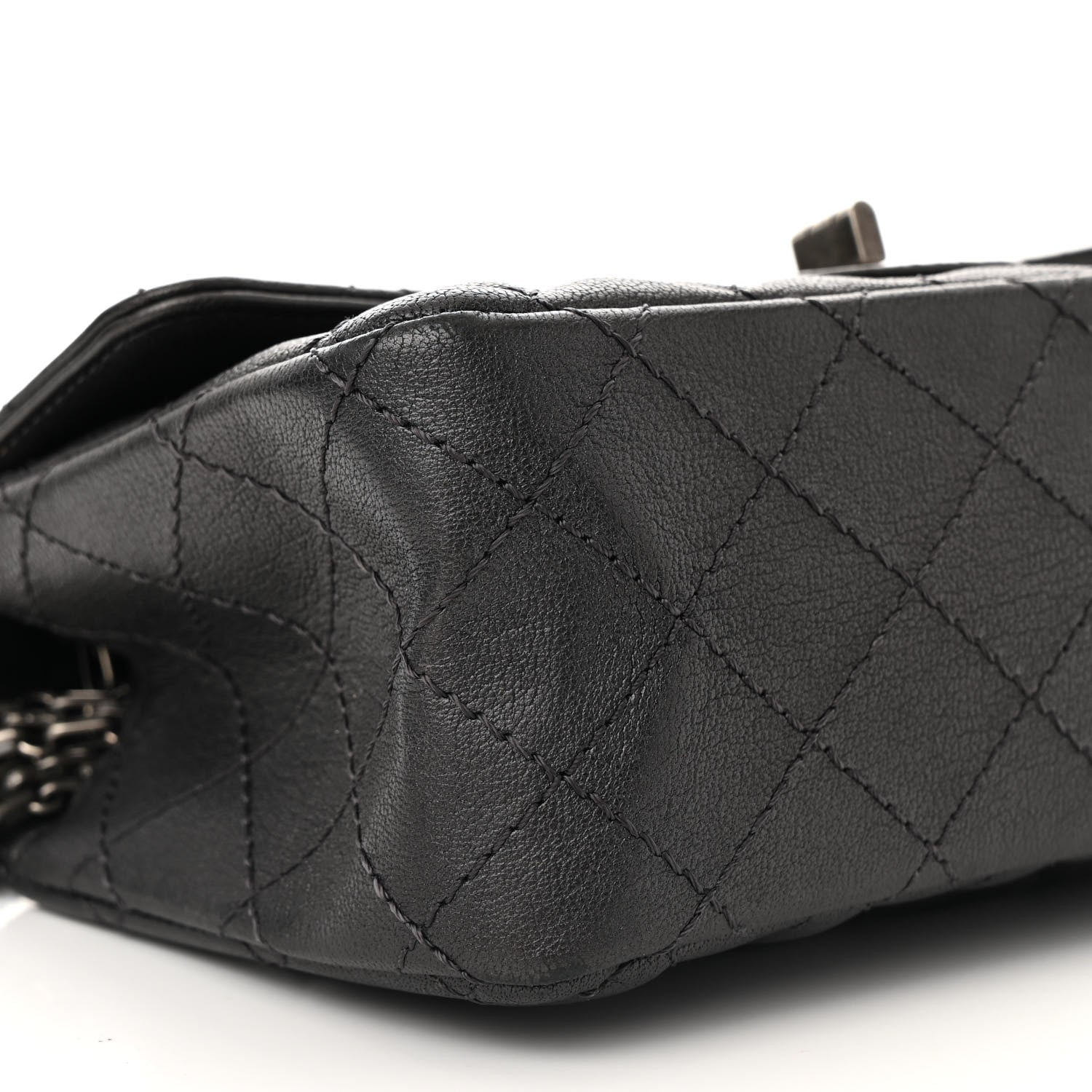 Chanel Metallic Sheepskin Quilted 2.55 Reissue Mini Flap Dark Silver 9 of 13