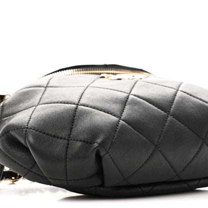 Chanel Lambskin Quilted Resin Bi-Color Waist Bag Fanny Pack Black 9 of 10